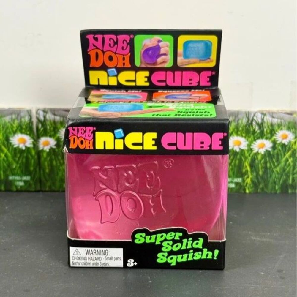 NeeDoh Nice Cube Pink New Viral Fidget Sensory Squishy Toy Nee Doh